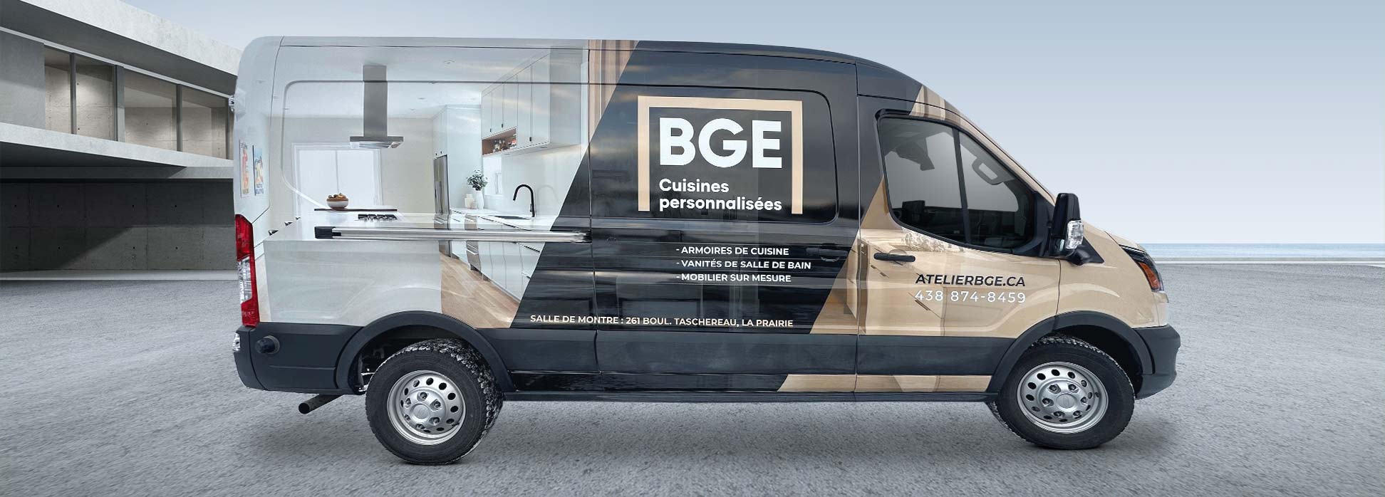 ATELIER BGE FORD TRANSIT FULL LETTRAGE COMPLET