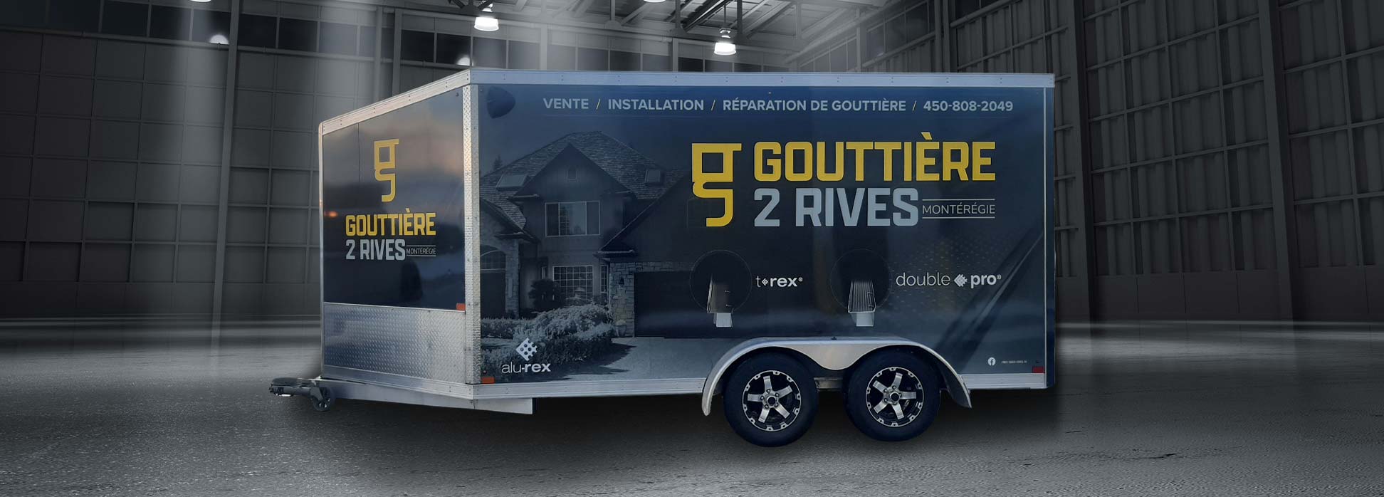 GOUTTIÈRE 2 RIVES REMORQUE FULL LETTRAGE COMPLET