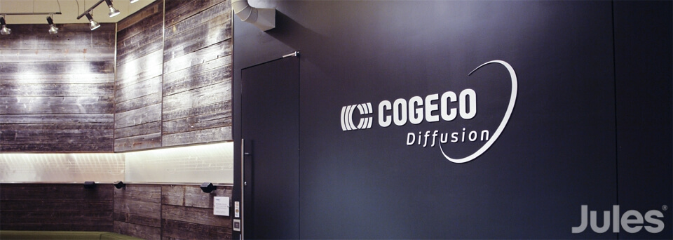 Logo en relief Cogeco Diffusion pr Jules Communications