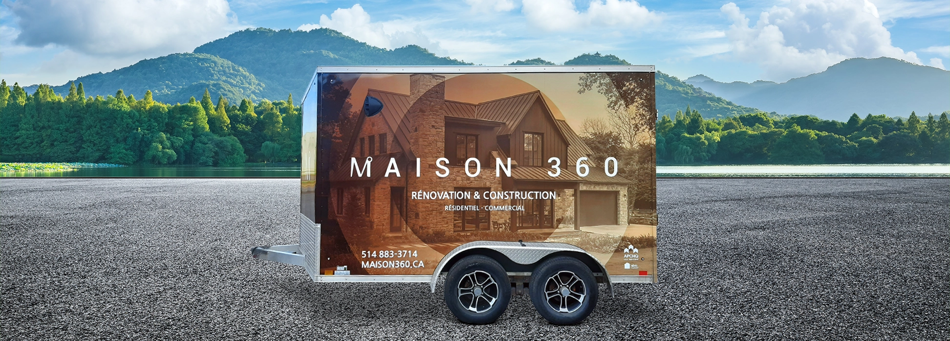 MAISON 360 REMORQUE FULL LETTRAGE COMPLET