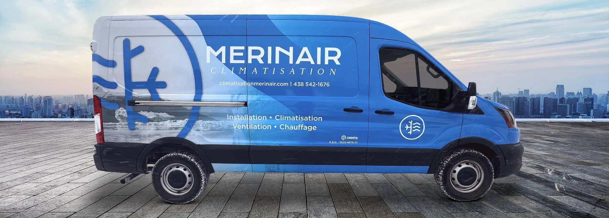 MERINAIR FORD TRANSIT FULL LETTRAGE COMPLET