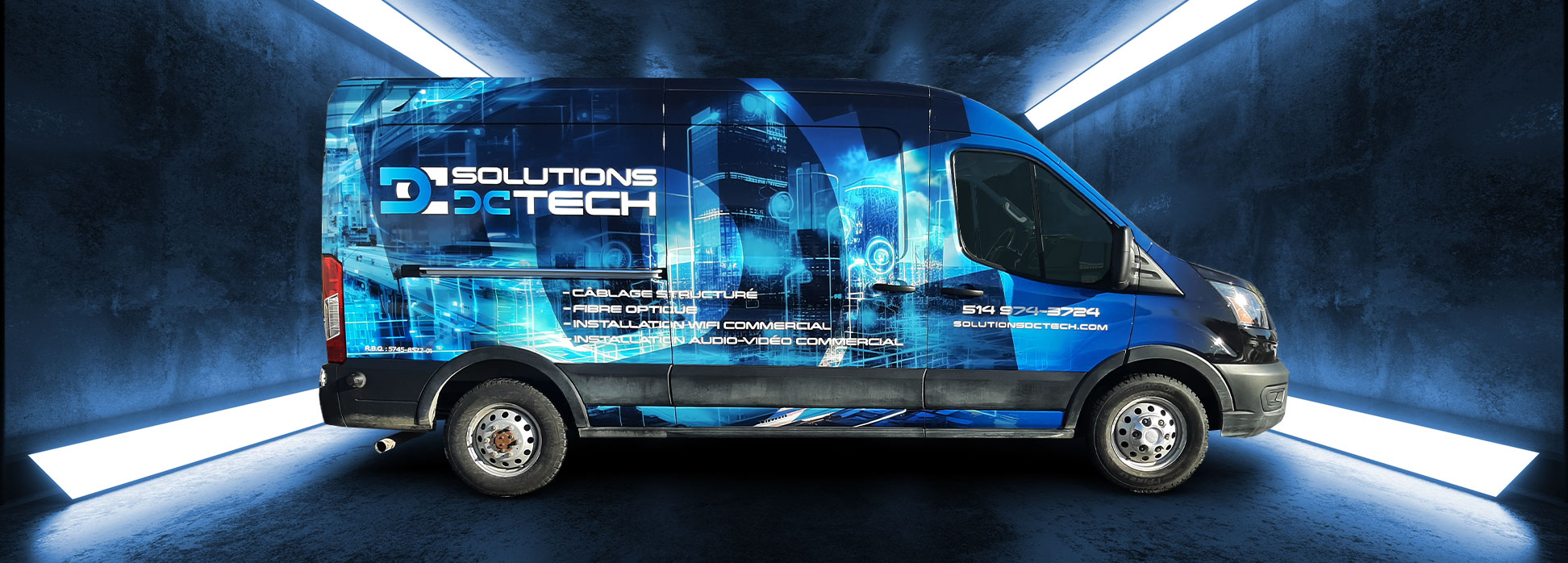 SOLUTIONS DCTECH FORD TRANSIT LETTRAGE COMPLET