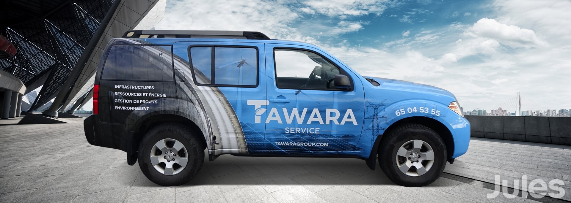 LETTRAGE NISSAN PATHFINDER TAWARA SERVICE RESSOURCES ET ÉNERGIE GESTION DE PROJET