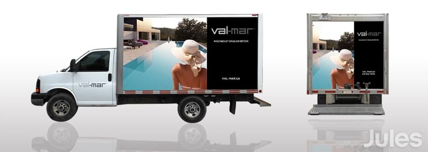 lettrage du camion de l'entreprise Val-Mar par Jules Communications